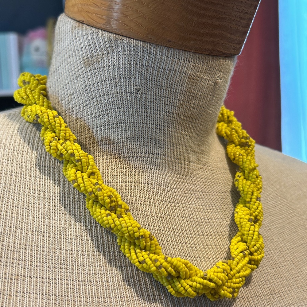 Chartreuse Beaded Necklace & Bracelet set
